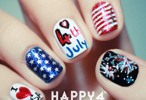Happy 4th of July toe nail designs