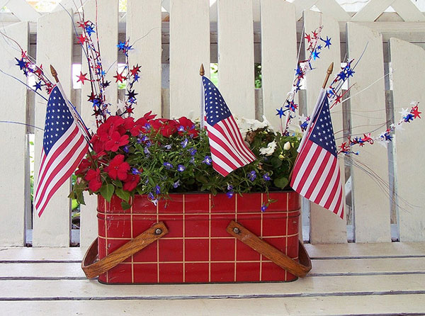 4th of July patriotic basket